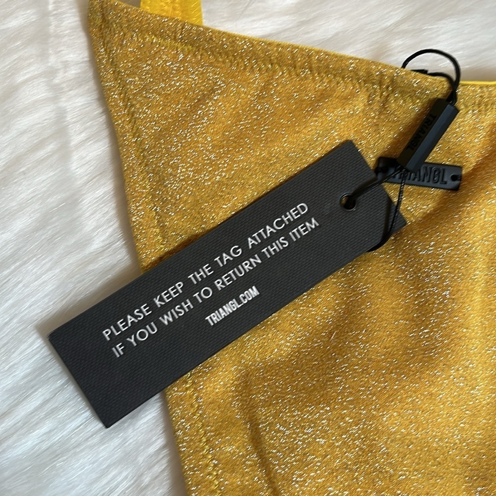 Triangl Swimwear Yellow Glitter String Bikini Bottom - Picture 8 of 12